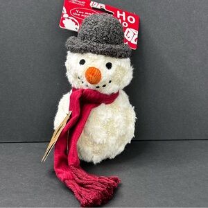 LambWolf x Anthropologie snowman dog squeaker toy with multiple squeakers